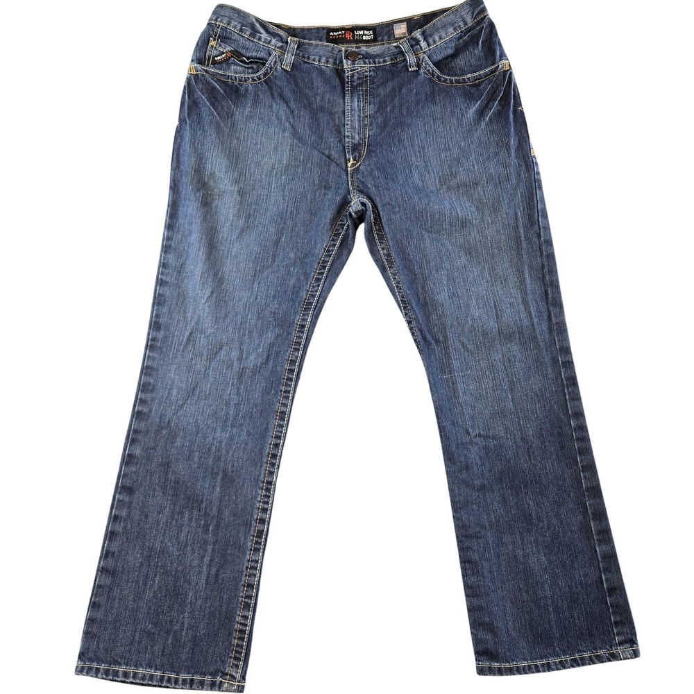 Ariat Jeans Mens 40x32 Blue Bootcut Regular Medium Wash Low Rise M4 Boot
